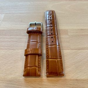 Alligator GrainLeather Watch Band 20mm - Toffee